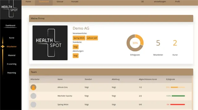 Einblick: BX:EDUCATION für Healthspot GmbH