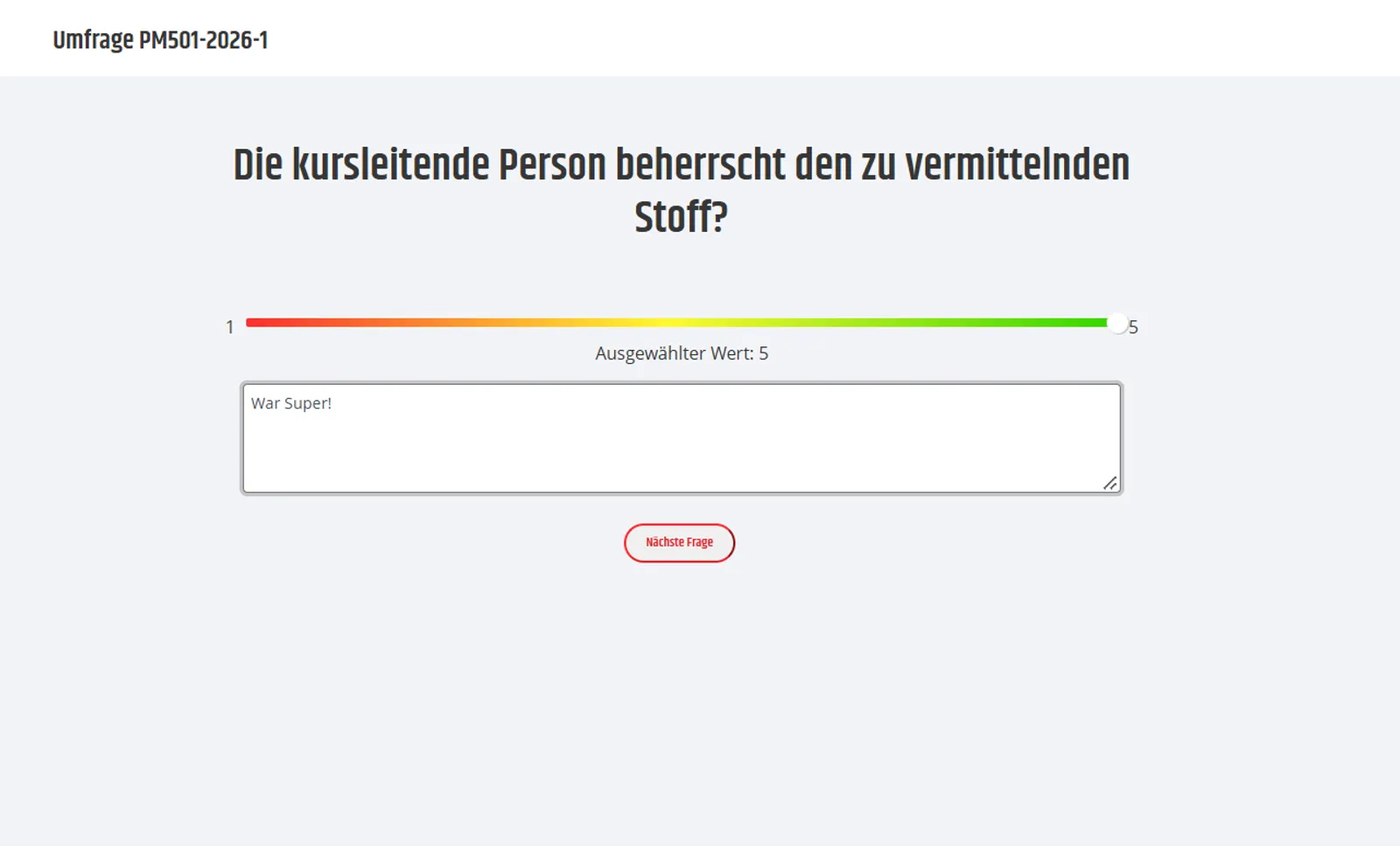 Umfrage ausfüllen