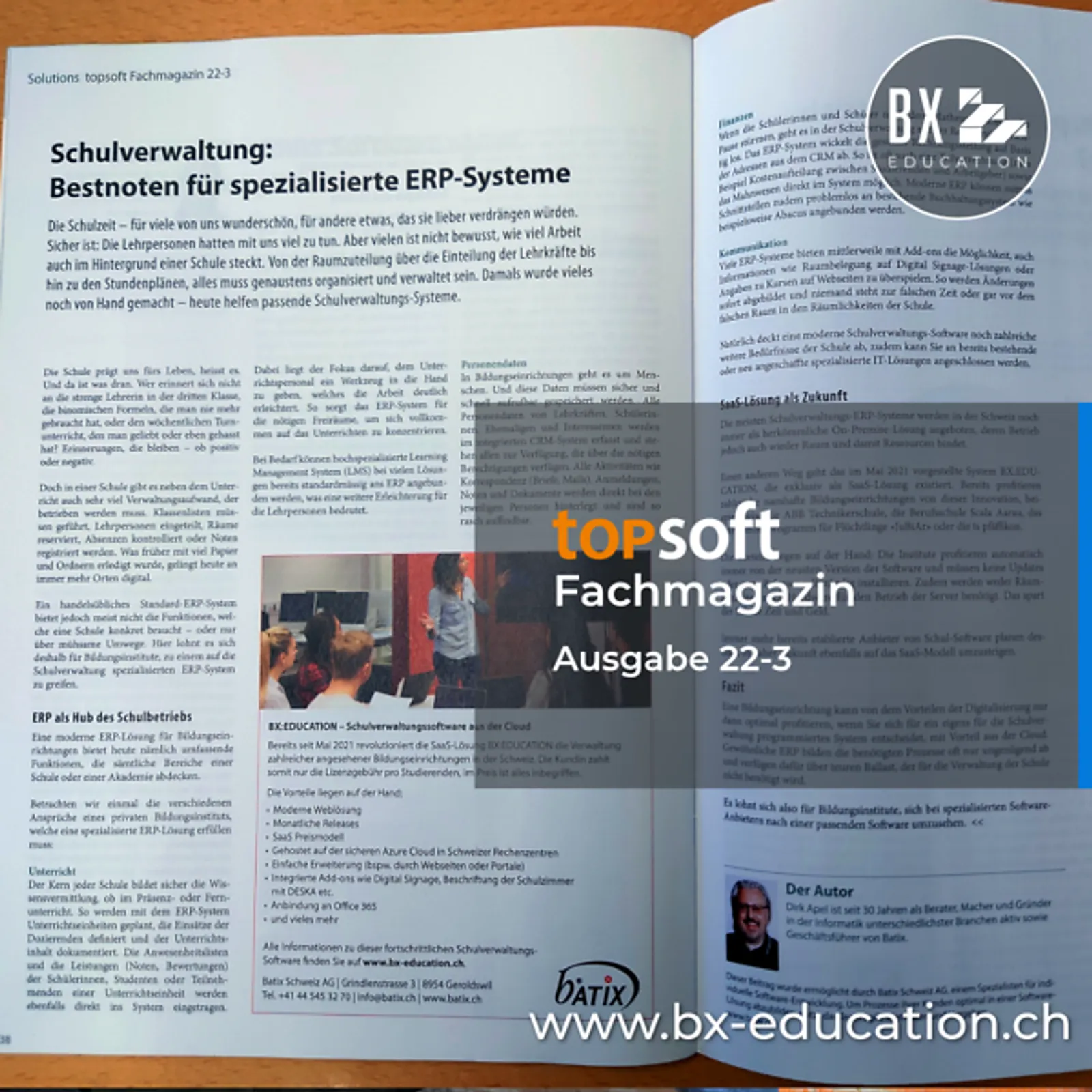BX:EDUCATION im topsoft Fachmagazin 22-03