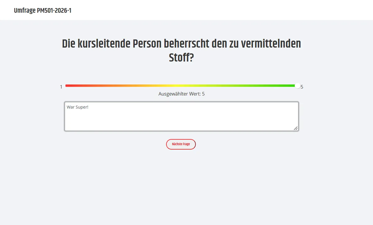 Abbildung 2: Übersicht von einer ausgefüllten Frage in BX:EDUCATION: